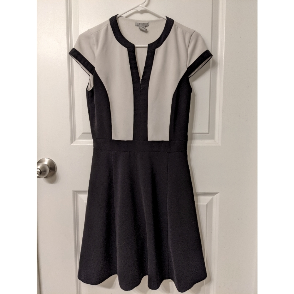 H&M Black and White Colorblock Dress
